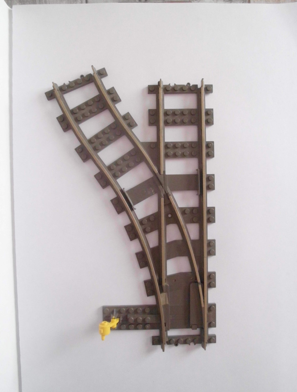 Weiche links mit Weichensteller ( original Lego, System 9 Volt )