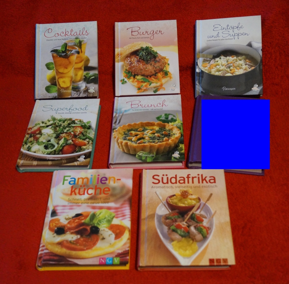 Kochbücher von NGV,Suppen, Burger, Käufer wählt Titel
