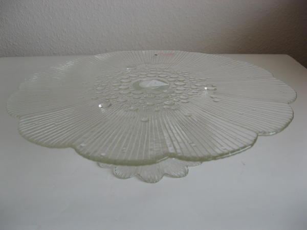 Glas Kuchenplatte / Tortenplatte mit Fuß, WMF, nwtg.