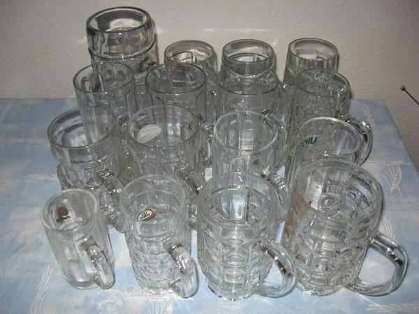 Bierkrüge Glas, diverse Größen und Sorten