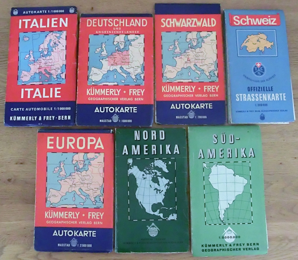 Alte Landkarten - Autokarten - Straßenkarten - Europa - Amerika