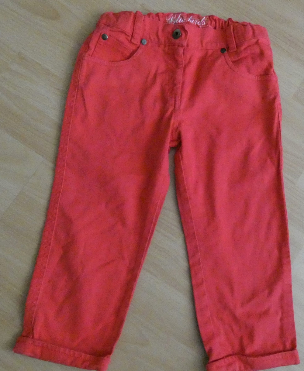 Jeans rot mit Umschlag Gr. 146 ca. 58 cm lang INSCENE