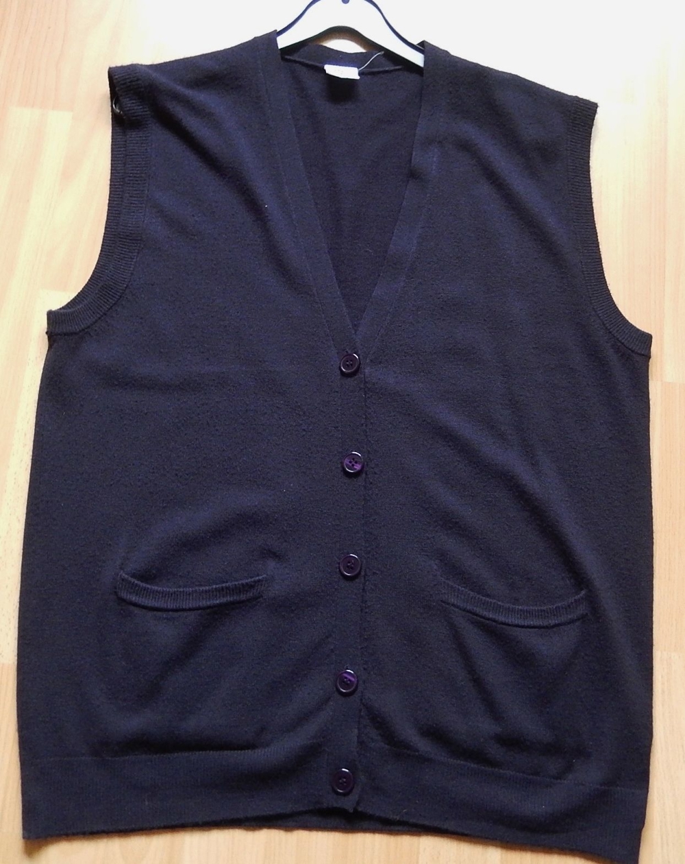 Weste / Longweste ärmellos Gr. M dunkelblau / flauschiges Material