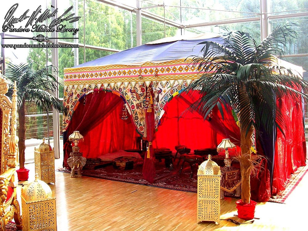 Zelt Verleih! Eingerichtete Maharaja Beduinen Deko-Wüstenzelt Nomadenzelt für z.B. Tee Shisha Lounge
