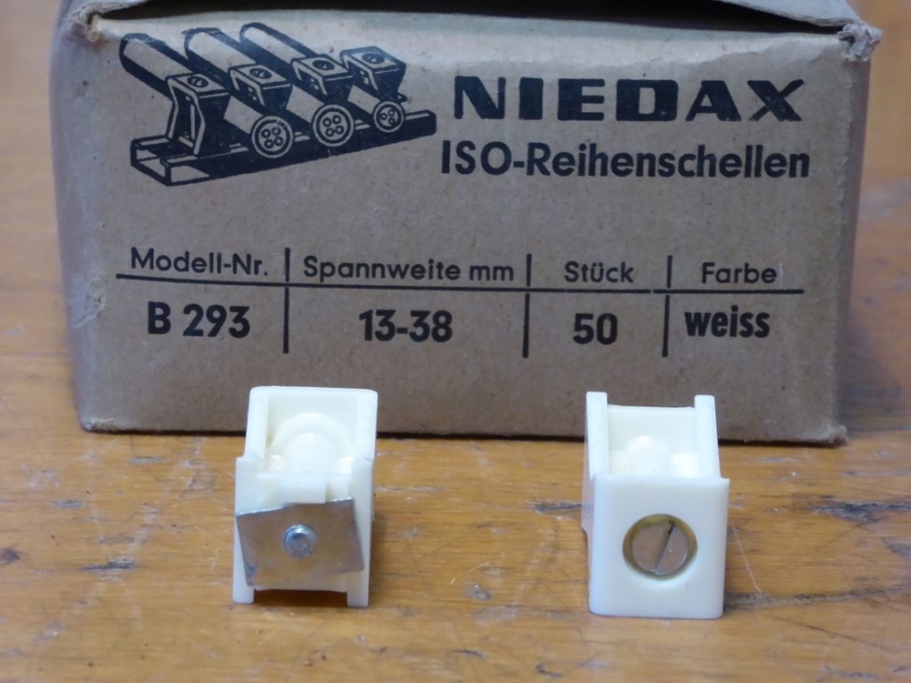 1 Paket Niedax Iso Reihenschellen Schellen B291, 5VC4701 7-25mm, B293 13-38mm