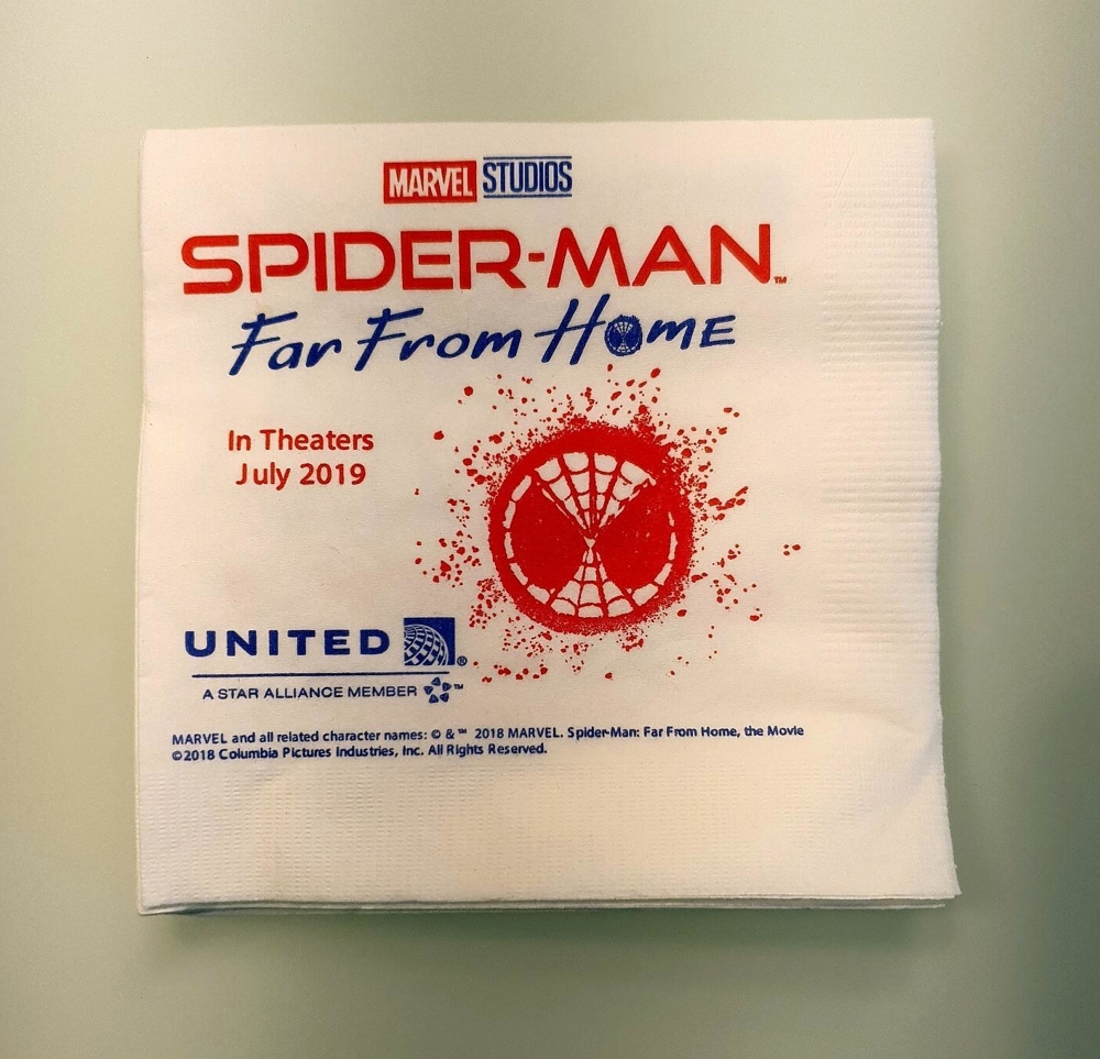 8x Servietten Spider-Man United Airlines MARVEL Studios