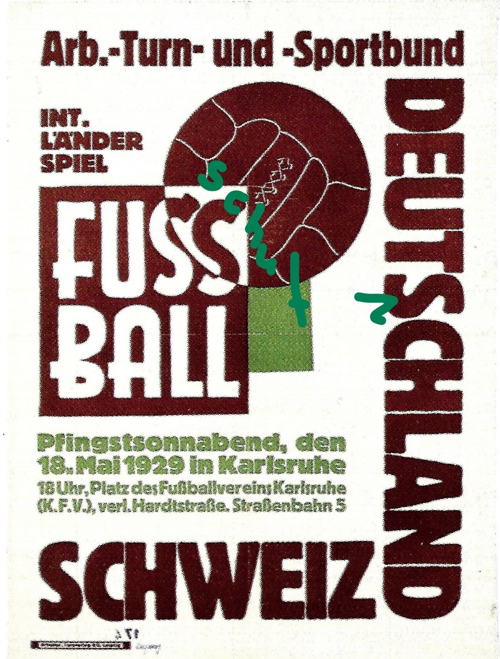 DFB 1929 Deutschland-Schweiz in Karlsruhe , Bild
