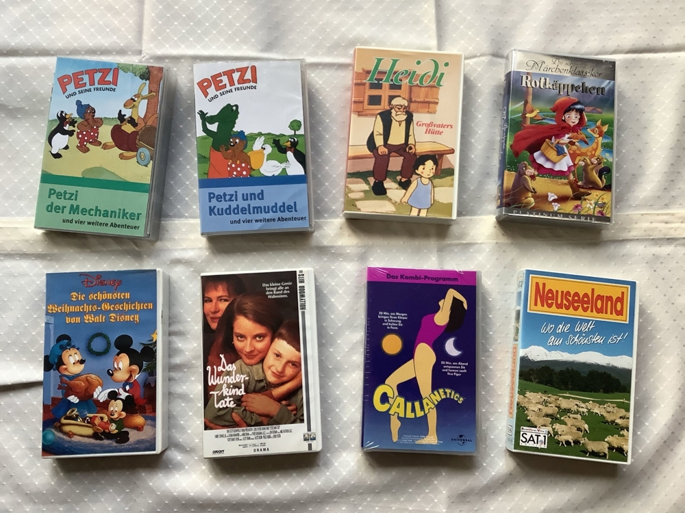 16 Kinderfilme, original VHS-Kassetten
