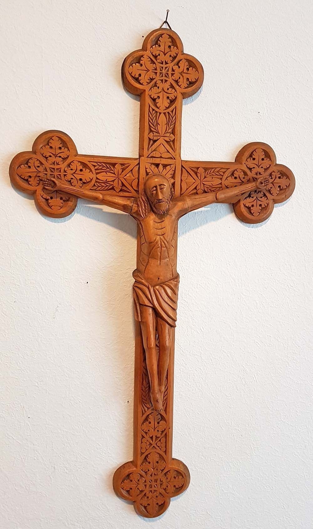 Schnitzerei Kruzifix Kreuz Cruz Jesus Christus Klosterarbeit Altar Jugendstil