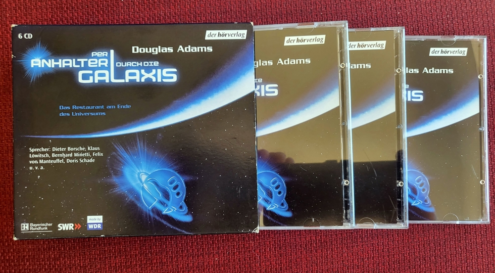 Sehr unterhaltsames Hörbuch Per Anhalter durch die Galaxis von Douglas Adams, 6 Audio-CDs, OVP
