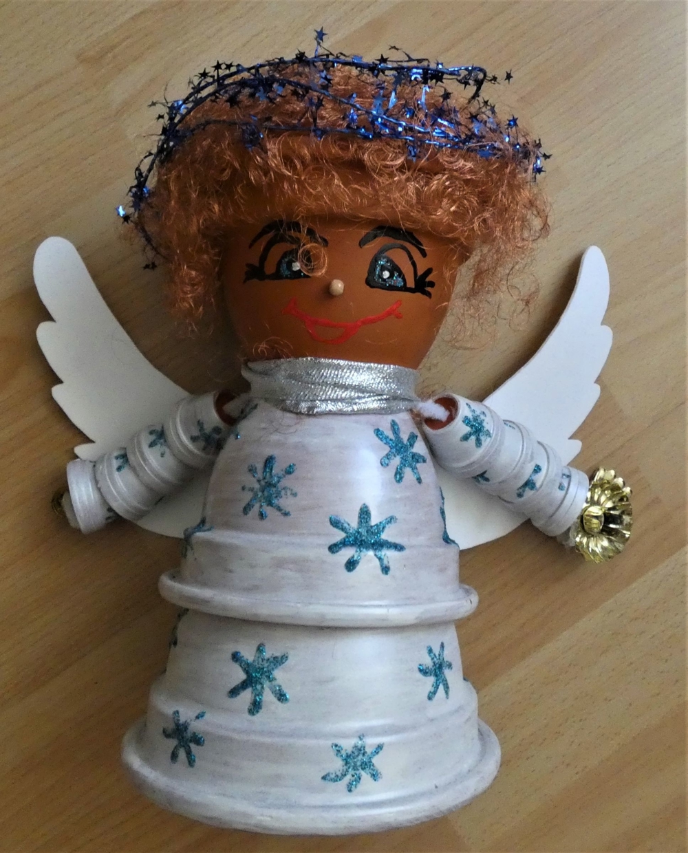 Weihnachts - Blumentopffigur Engel - Handarbeit / dekorativ für Diele