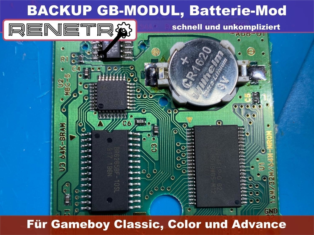 Spielstand BACKUP für Gameboy Module (GB, GBC) Service, Game Boy