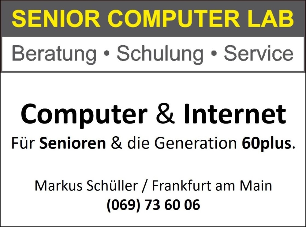 Computer & Internet für Senioren - Beratung, Schulung & Service in Frankfurt/M. Computerservice