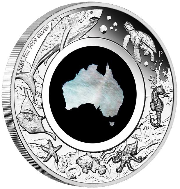 Australien: 1 Dollar 2021 - Pearl Great Southern Land - 1 oz. Silber in PP - sehr rar !