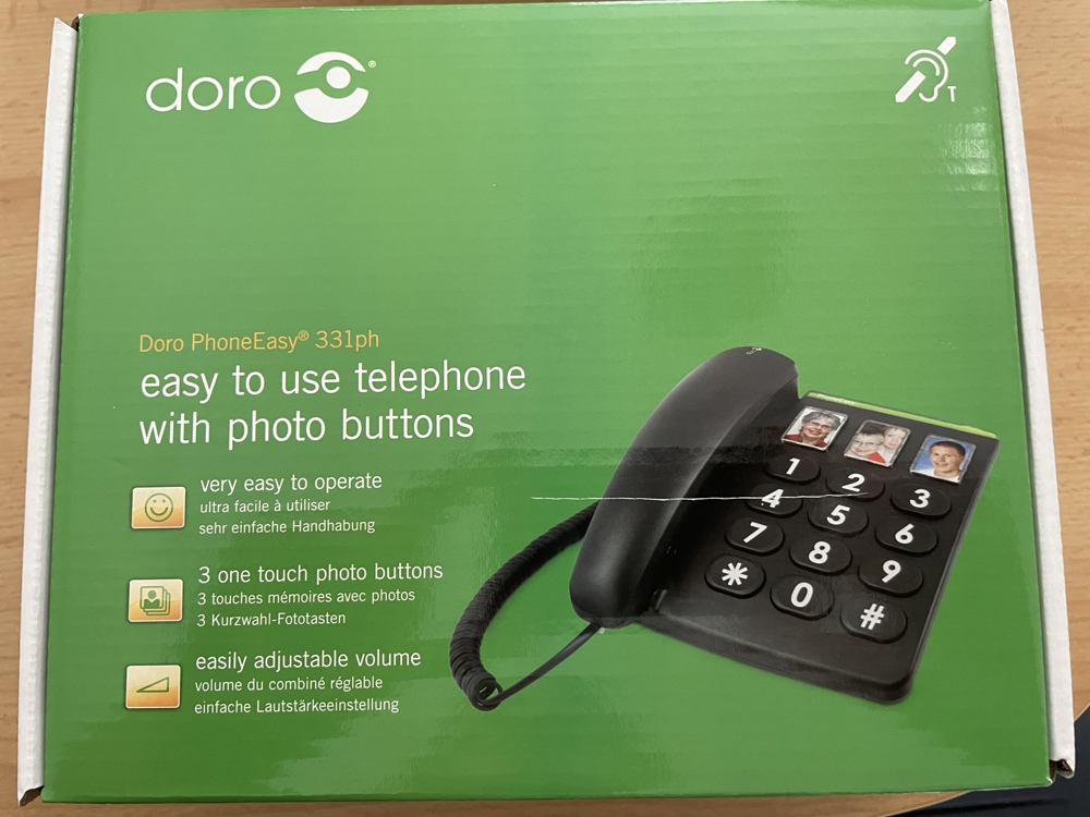 Doro PhoneEasy 331ph (schwarzes Modell) - Telefon mit Schnur
