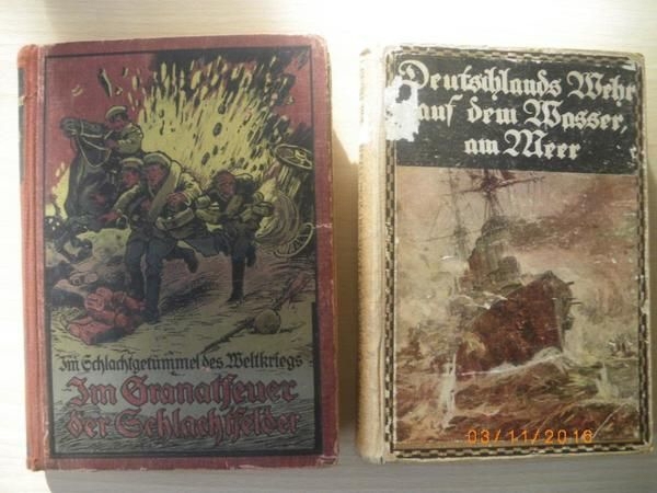 Antiquität"Deutschlands Wehr"+"Granatfeuer derSchlachtfelder"1915