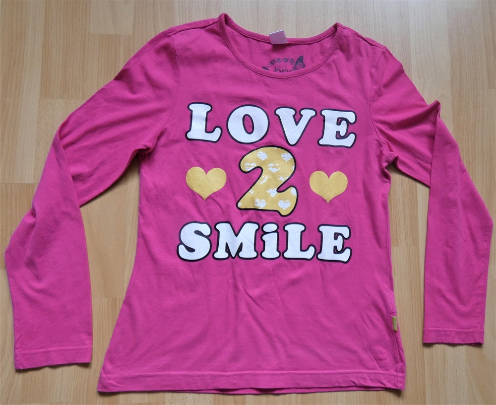 Langarm-Longshirt Gr. 152/158 pink "LOVE SMILE"