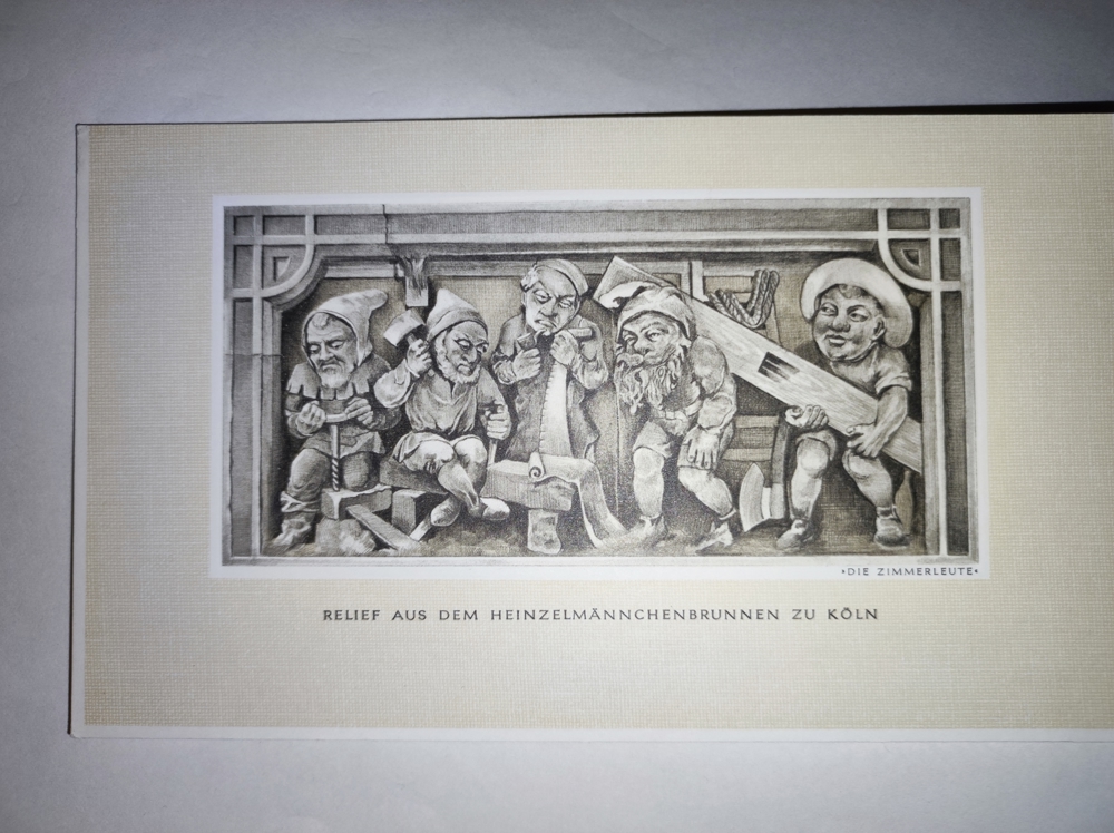 Kunstdruck "Relief aus dem Heinzelmännchenbrunnen zu Köln"