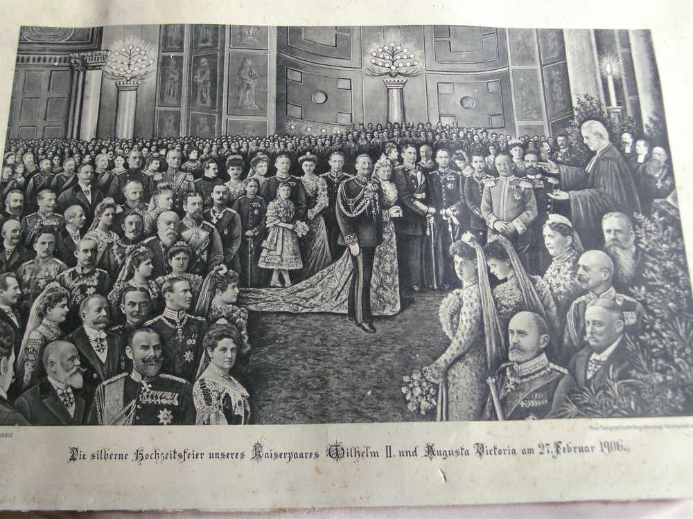 Lithographie Silberhochzeit Kaiser Wilhelm II.