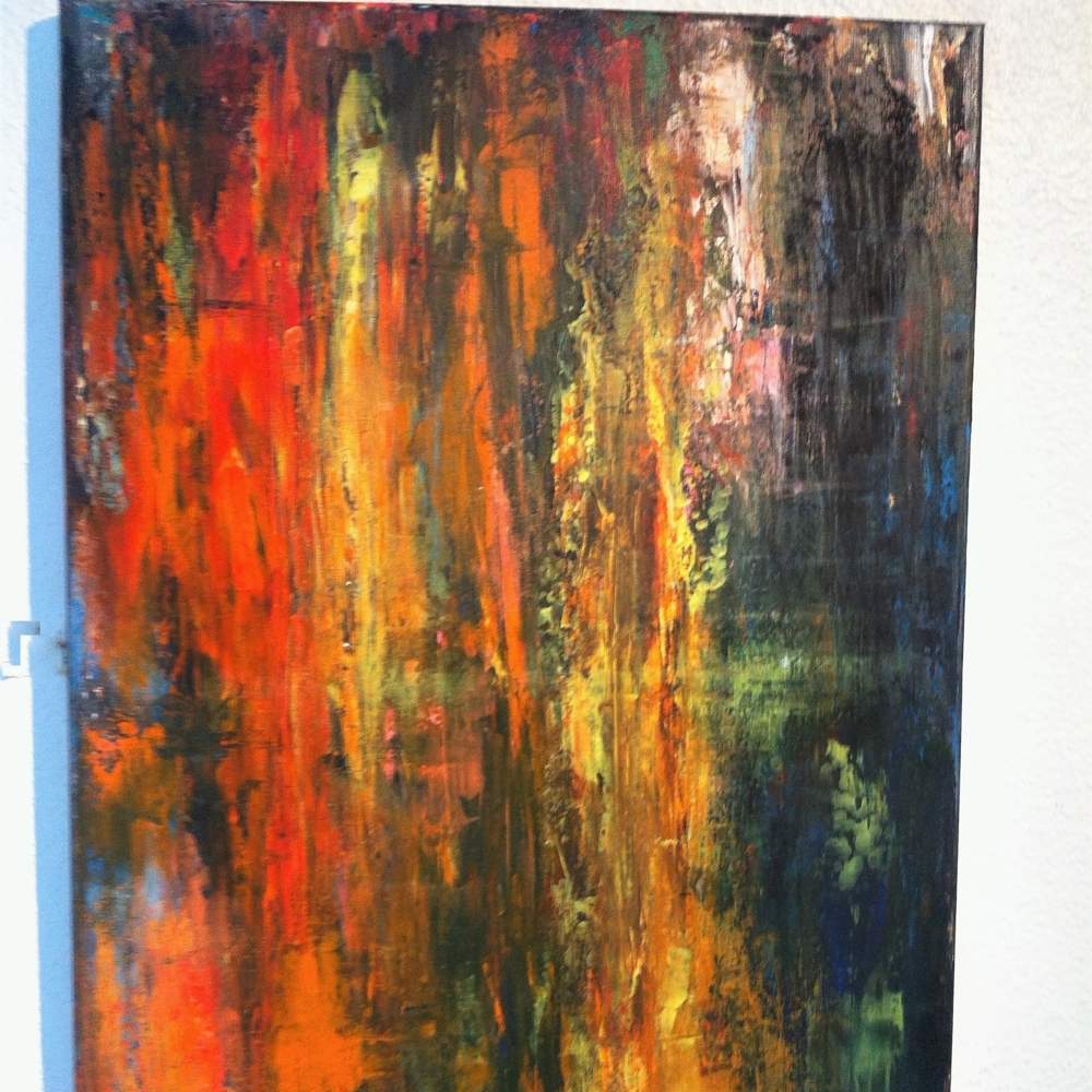 Acrylgemälde Abstrakt auf Leinwand Unikat 50x70 VHS