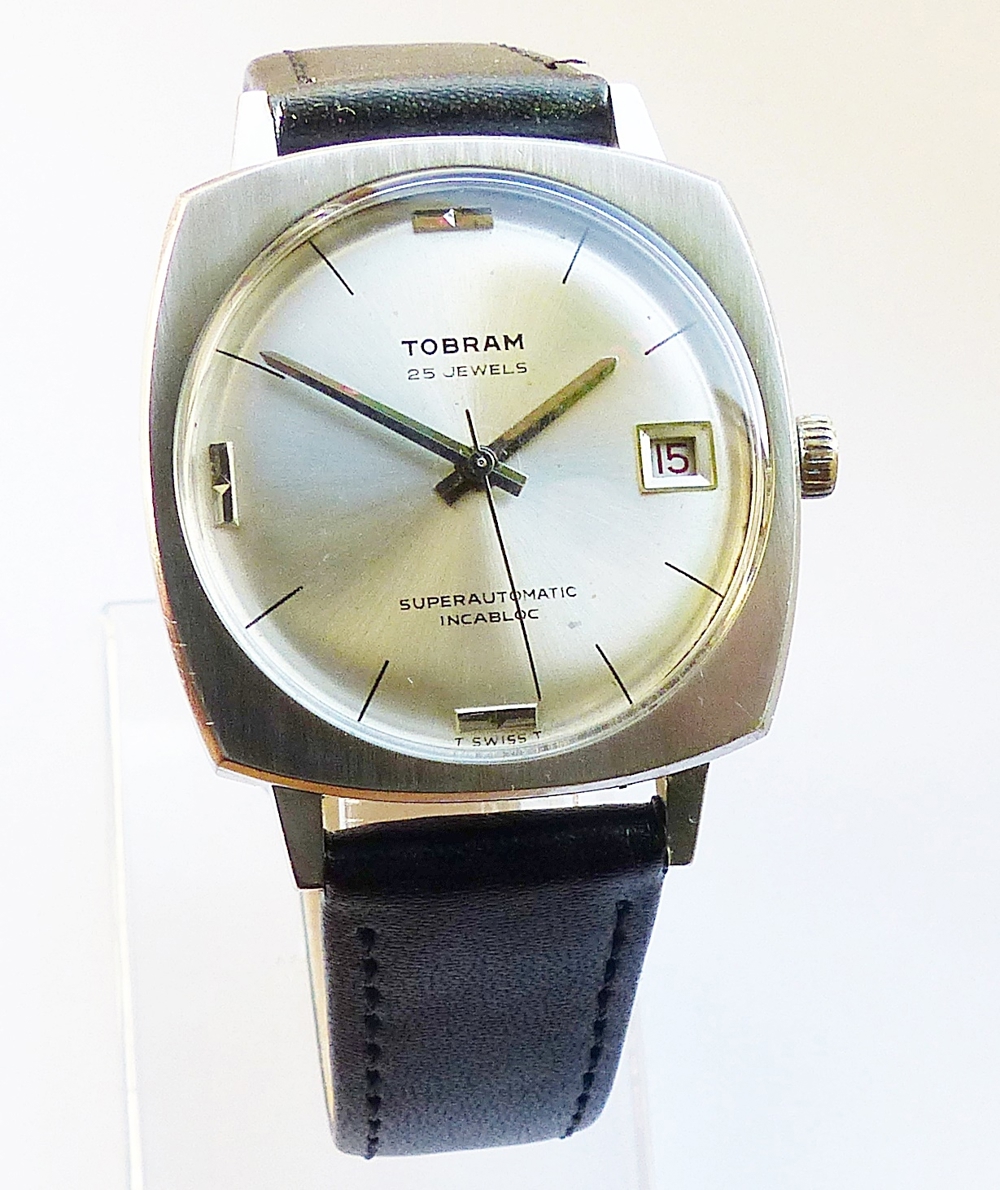 Seltene und schöne Tobram Superautomatic Calendar Herren Vintage Armbanduhr