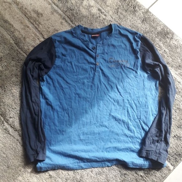 Herren-Langarmshirt mit Knopfleiste,Donnay blau Gr, XL