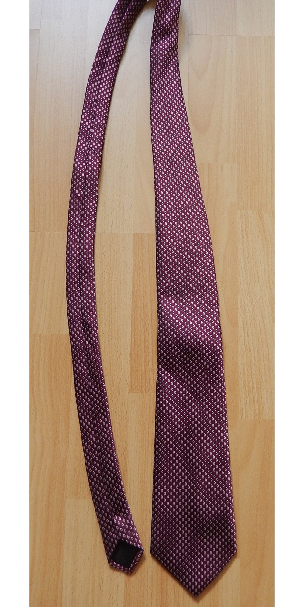 Krawatte CANDA - weinrot mit kleinem Muster - TOP