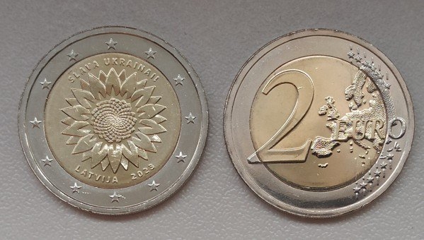 Lettland 2 Euro 2023 "Ukrainische Sonnenblume"