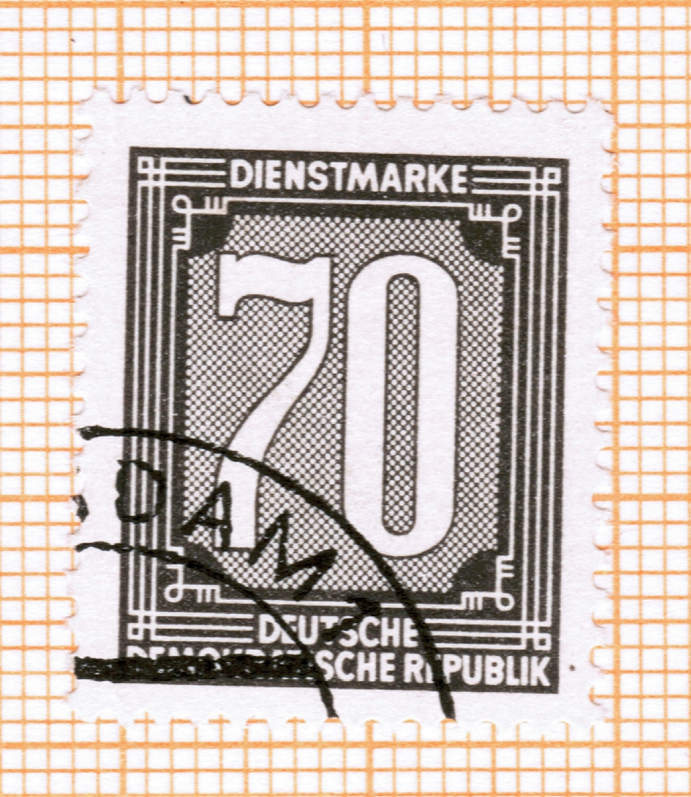 Dienstmarke ZKD Mi. Nr 5 XI, Dienstmarke 70 DEUTSCHE DEMOKRATISCHE REPUBLIK