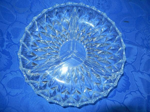Glasschale/Teller mit Einteilungen 20,5 cm Durchmesser für Konfekt/Snacks