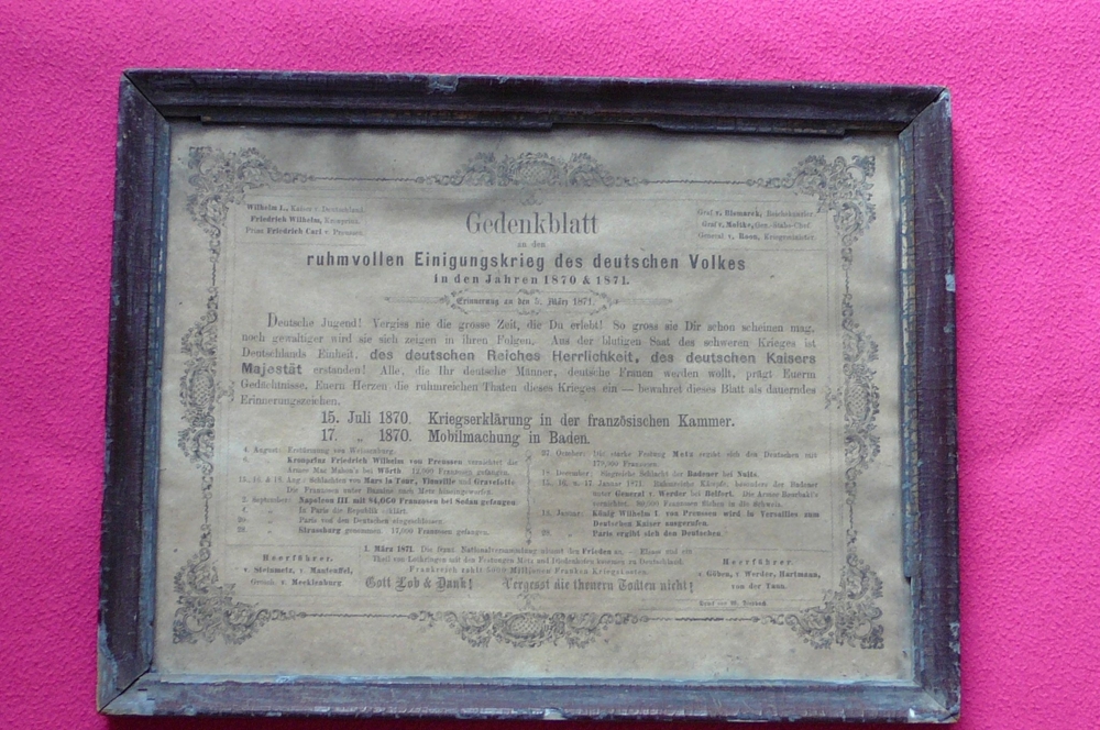 Gedenkblatt 1870 & 1871