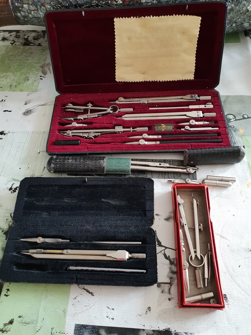 Zirkel, Alte. Füllhalterfedern.