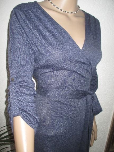 NEU Wickel Optik Wolle Strech Koffer Kleid ESPRIT Gr. 36/ S rauch blau