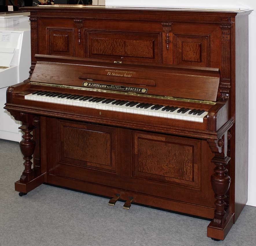 Klavier Grotrian-Steinweg 138, Eiche, komplett restauriert, 5 Jahre Garantie