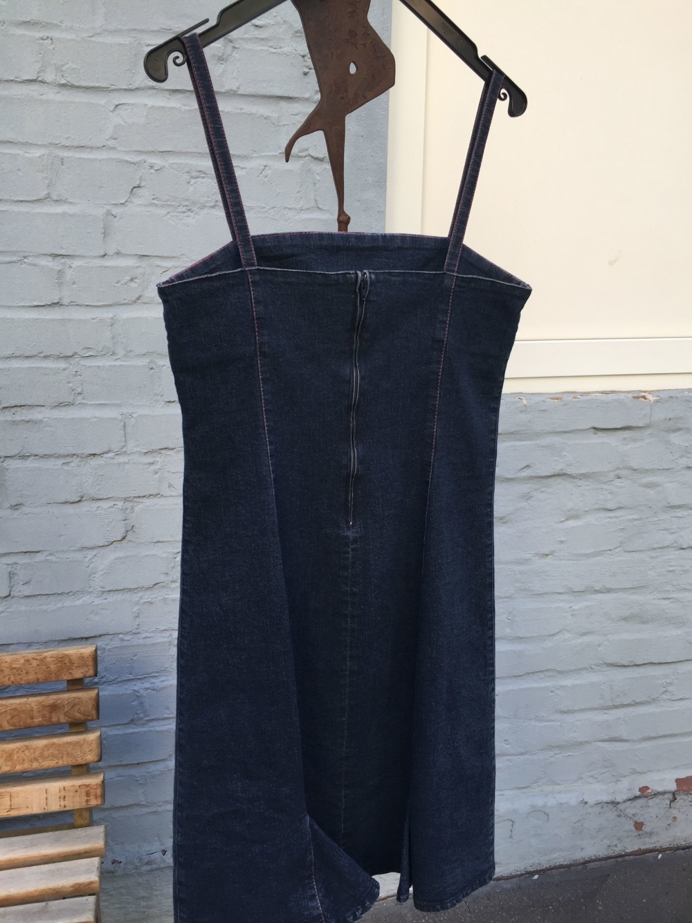 Jeanskleid mit Spagettiträger von Promod, Größe 38