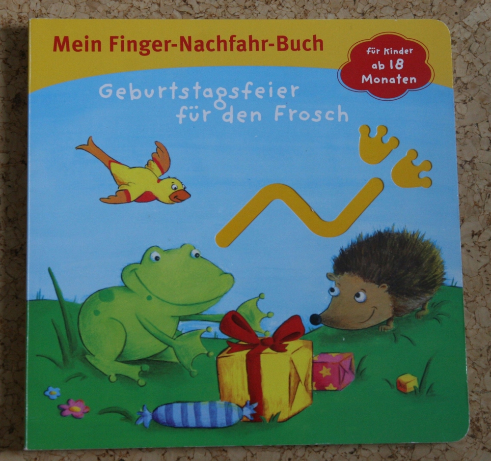 Finger-Nachfahr-Buch Geburtstagsfeier für den Frosch