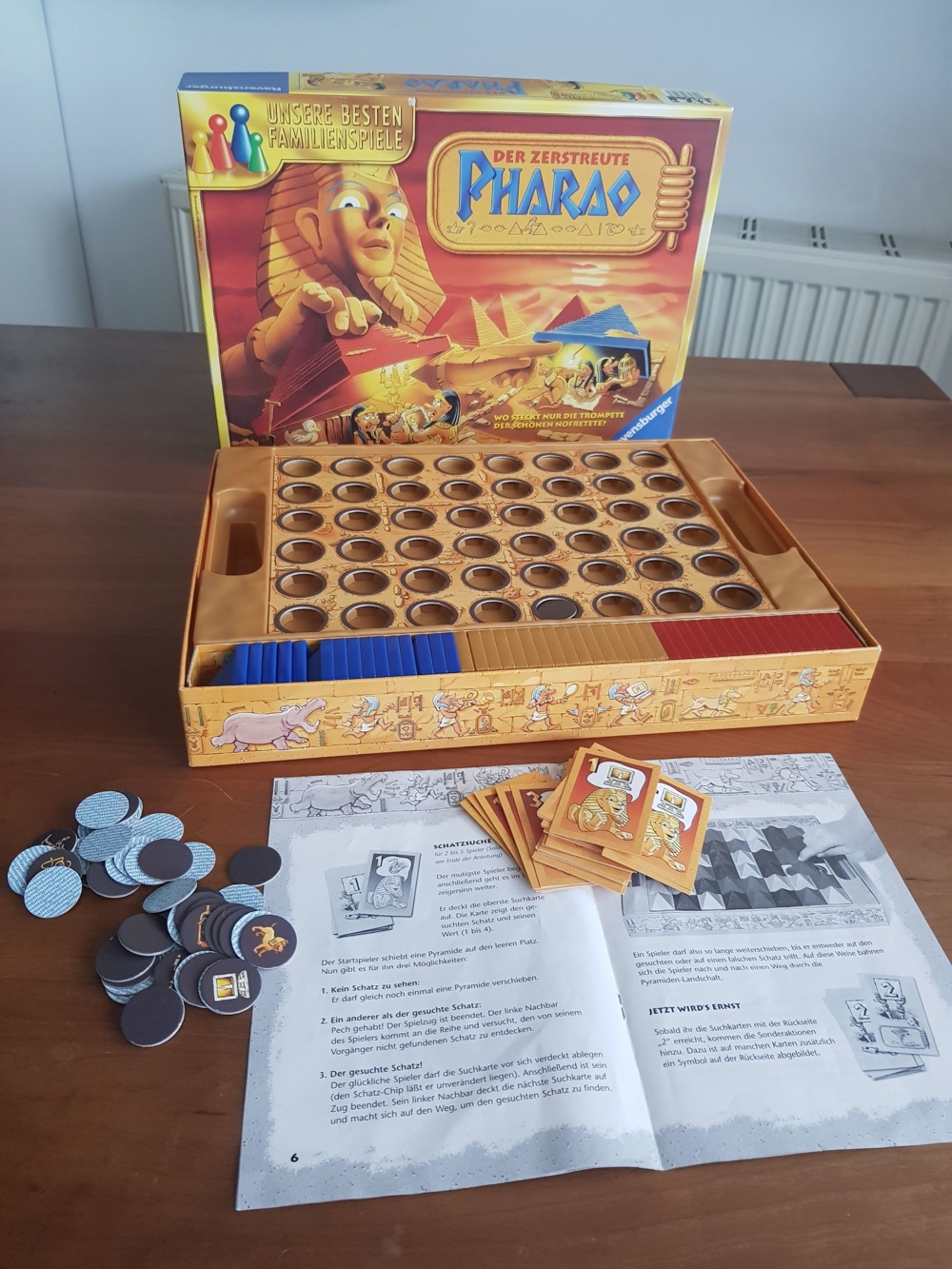 Der zerstreute Pharao - Gesellschaftsspiel für die ganze Familie, ab 7 Jahren, für 1-5 Spieler