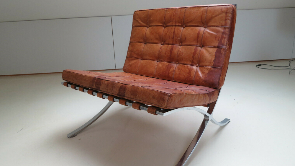 Barcelona Chair (Mies van der Rohe) Leder, cognac