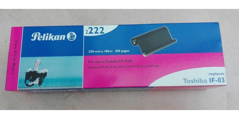 Pelikan Gr.2222 für Toshiba Fax TF 421 428 451 471 TF-P100, IF-03, IF03, ca.300 Seiten, 220mm x 100m