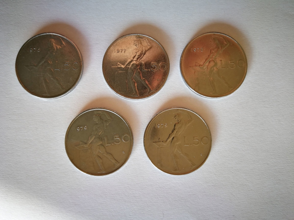 Münzen Italien 1976 bis 1993 / Lire / 8 Münzen