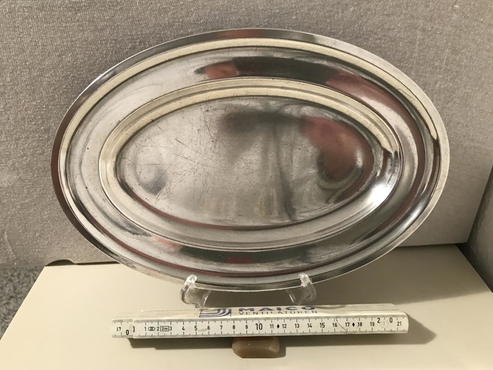 Tablett Servierplatte oval vom alten Pfalzbau Ludwigshafen, Hotelsilber