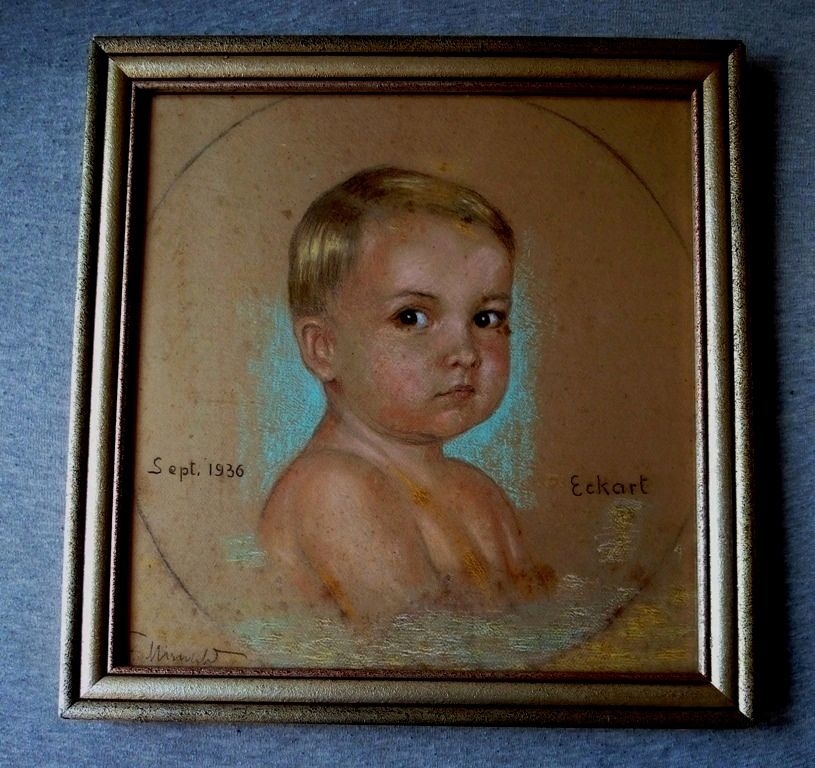 GEGEN ANGEBOT Gemälde Kinder Porträt sig. dat. 1936