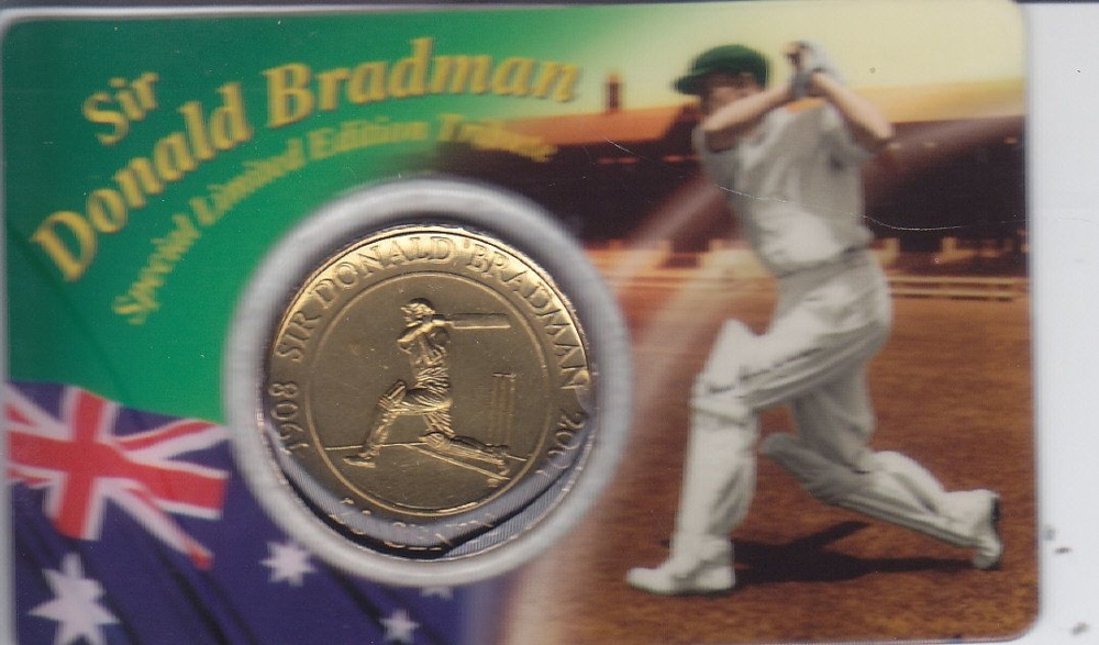 Australien Cricket Star Sir Donald Bradmann, Coincard Sonderedition Ausgabe 2001