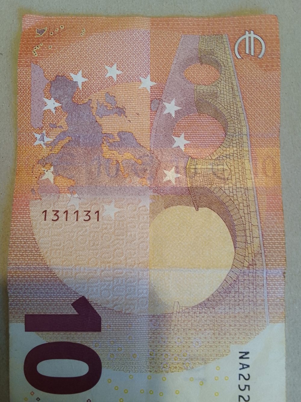 10 Euro Geldschein Palindrom zum Sammeln, Sammlerstück