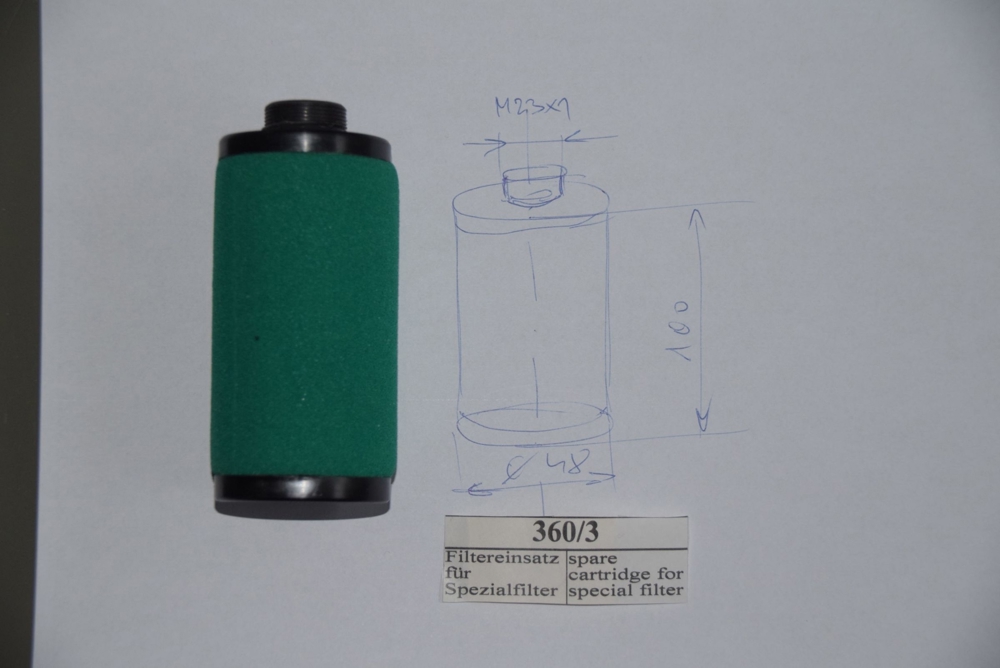Filtereinsatz Riegler 360/3 Borsilikat-Aluminium 0,01 µ Mikrofilter