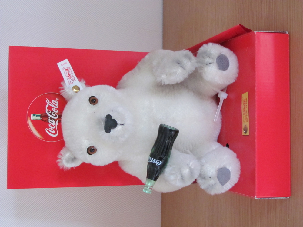 STEIFF - "Coca-Cola" Polar Bär Cub, 20 cm