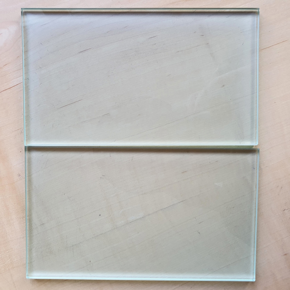 2 matte Glasscheiben 18,8 x 11 x 0,8 cm