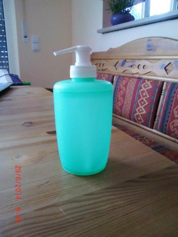 Seifenbehälter für Flüssigseife, Kunststoff grün satiniert (leicht transparent),
