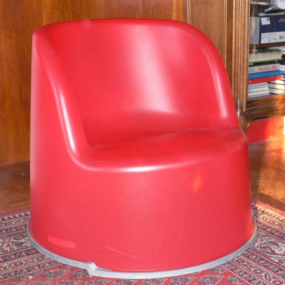 Ikea Kimme Sessel aus Kunststoff, rot, Höhe: 65 cm