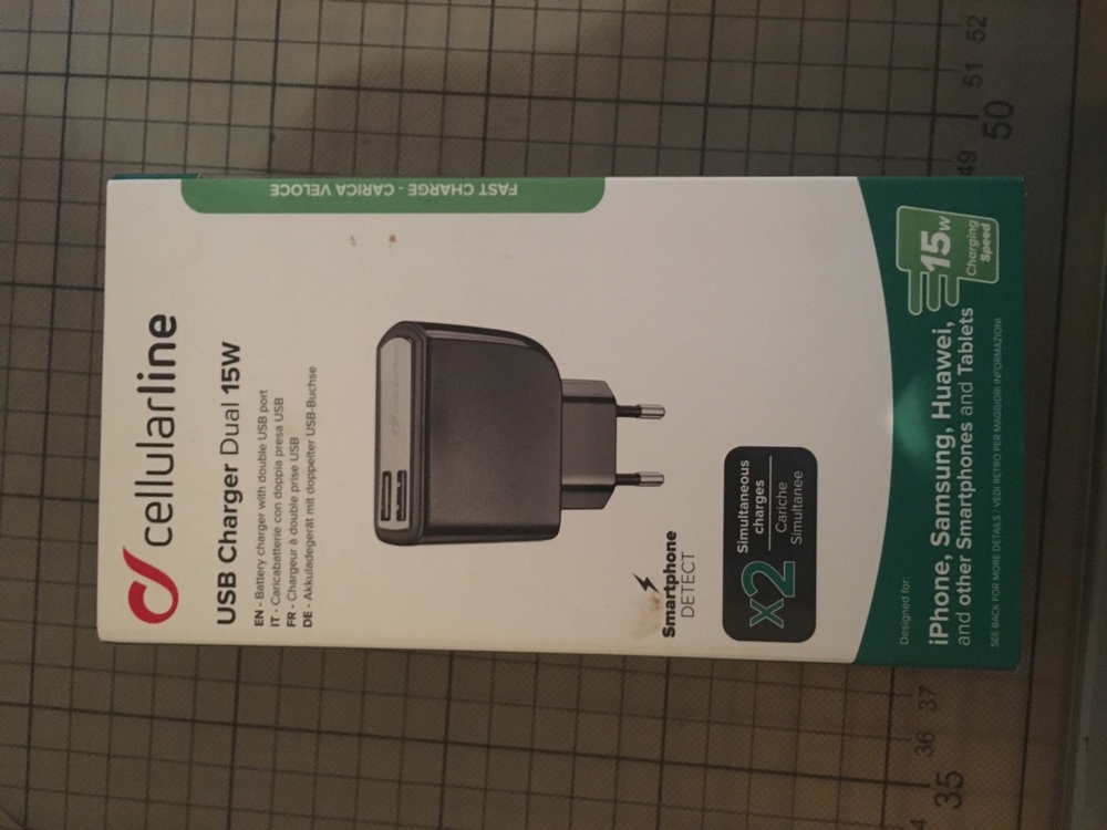 USB Charger Dual 15W Cellularline